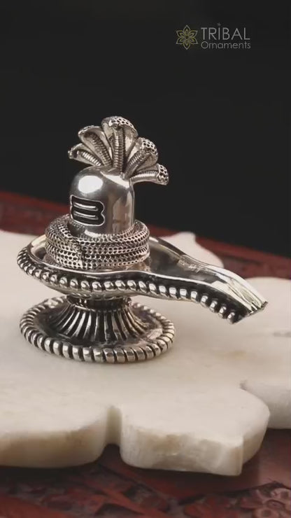 925 sterling silver lord Shiva lingam statue at home temple art790