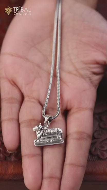 925 sterling silver Hindu idol Lord Shiva nandi maharaj pendant, excellent gifting unisex locket pendant jewelry nsp460