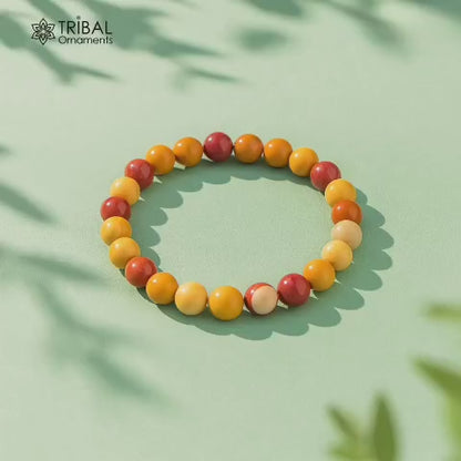 8 MM mookaite natural stone beaded handmade bracelet, customized unisex Jewelry, stnbr150