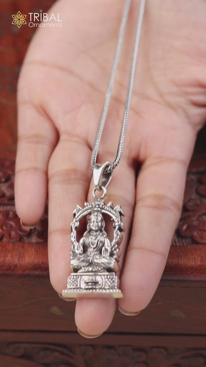 925 sterling silver vintage goddess Laxmi Pendant amazing unisex gifting jewelry ssp530