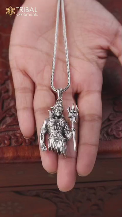 925 sterling silver divine  MAHAKAL pendant, silver god pendant jewelry NSP869