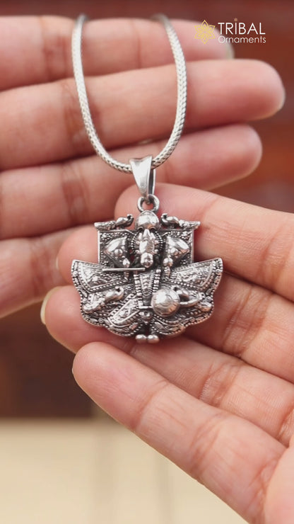 925 sterling silver sanwariya ji ( krishna )  Pendant with chain tribal jewellery nsp1048