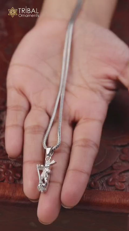 925 sterling silver Lord hanuman pendant, amazing bajarangbali pendant gifting jewelry NSP831