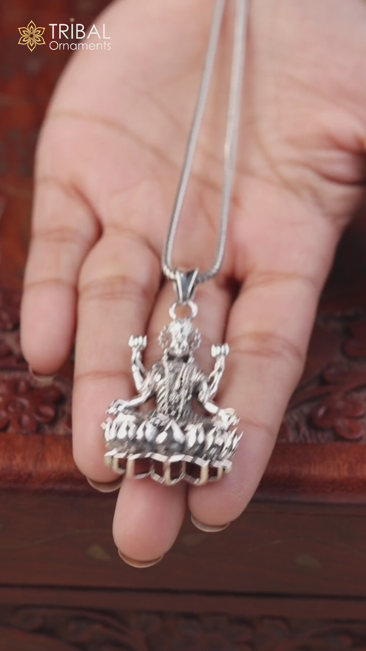 925 sterling silver goddess Mahalaxmi pendant amazing unisex
