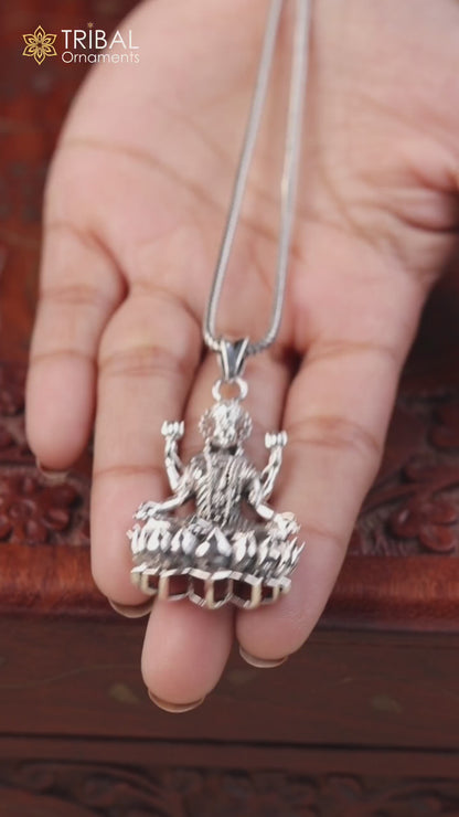 925 sterling silver goddess Mahalaxmi pendant amazing unisex gifting jewelry ssp435
