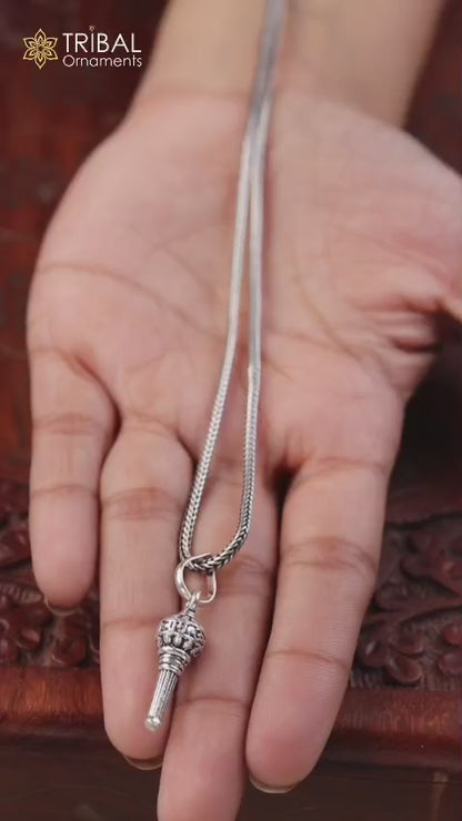 925 sterling silver  handmade Lord hanuman mace gota/gada sakha design stylish pendant nsp994
