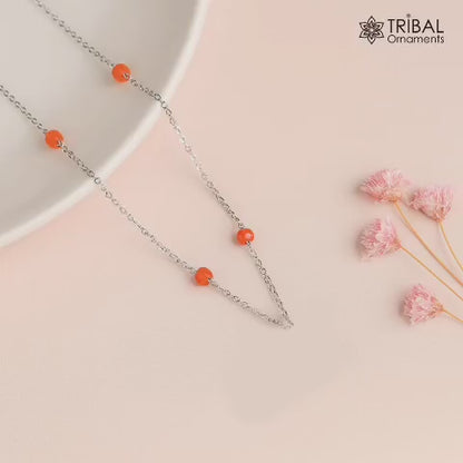 Pure 925 sterling silver chain necklace and vintage style Mangalsutra ms123