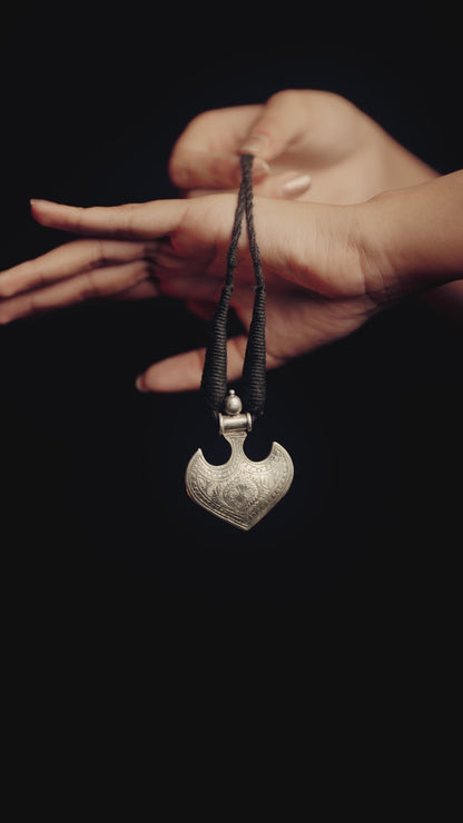 925 Sterling silver amazing handcrafted Heart shape pendant traditional vintage designer tribal ethnic jewelry set682