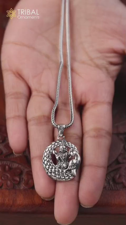 925 sterling silver Divine lord murugan KARTHIKEYA / kartik pendant vintage designer silver jewelry NSP683
