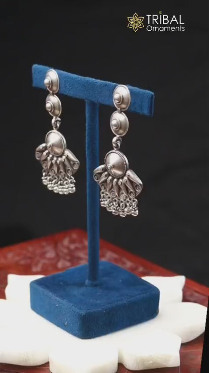 925 sterling silver drop dangle chandelier long earrings tribal stylish belly dance jewelry s680