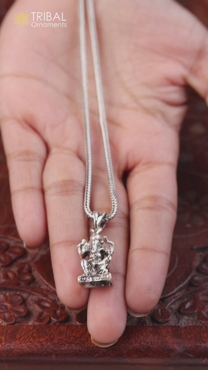 925 sterling silver lord Ganesha blessing pendant unisex jewelry ssp933