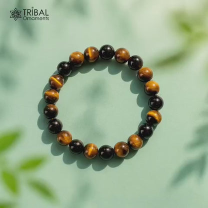 8 MM tiger eye natural stone beaded handmade bracelet, customized unisex Jewelry, stnbr140
