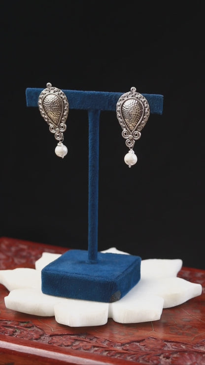 925 sterling silver ethnic vintage style traditional earring with drop dangle beads earring ear746