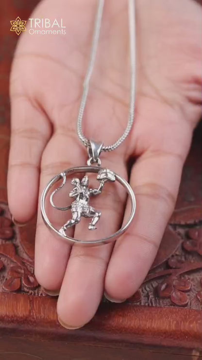 925 sterling silver Lord Hanuman flying pendant unisex gifting jewelry ssp924