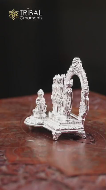 925 Sterling silver Lord Shree Ram Darbar/ lord Rama Temple with hanuman ji Statue figurine, puja articles decorative gift art837