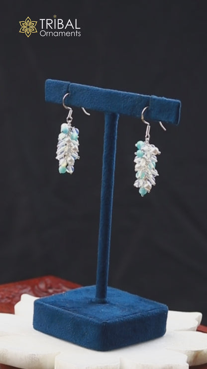 925 sterling silver beaded drop dangle earring jewelry er271