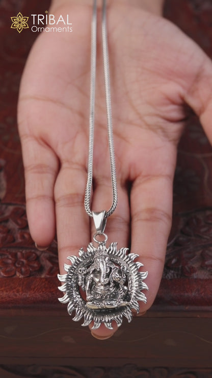925 sterling silver Lord Ganesha pendant amazing gifting unisex customized jewelry ssp488