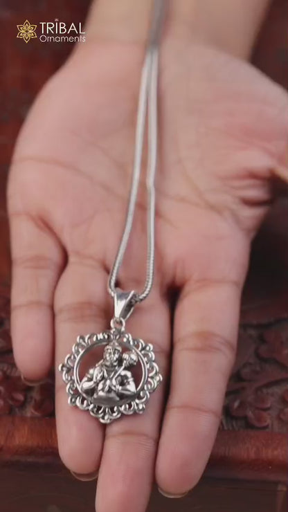 925 sterling silver Lord hanuman pendant, amazing divine bajarangbali unisex gifting jewelry NSP688