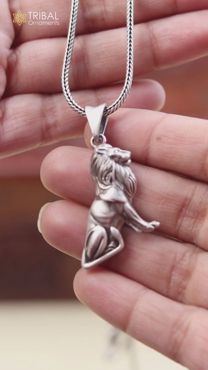 925 sterling silver the lion king Pendant with chain tribal jewellery nsp1026