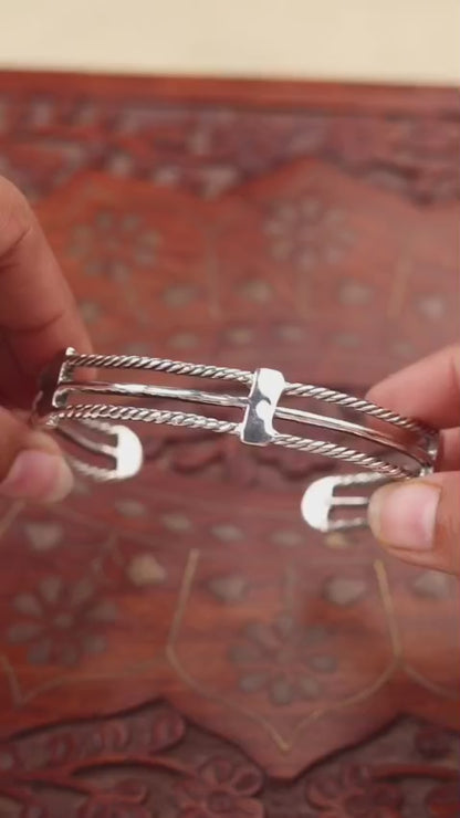 925 sterling silver handcrafted vintage style bangle cuff kada best gift for men's and girl's cuff117