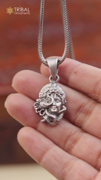 925 sterling silver lord Krishna Pendant tribal jewellery nsp1036