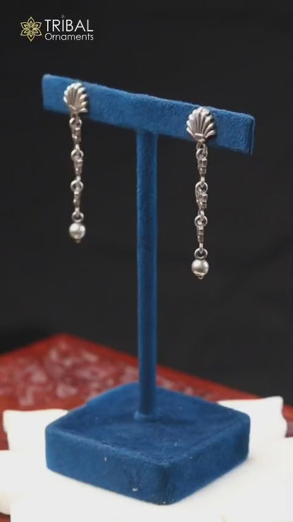 925 sterling silver light weight stud earring attractive jewelry, oxidized tribal earring drop dangle s821