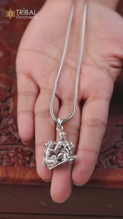 925 sterling silver lord shiva and Parwati and Nandi maharaj pendant shiv Darbar jewelry ssp920