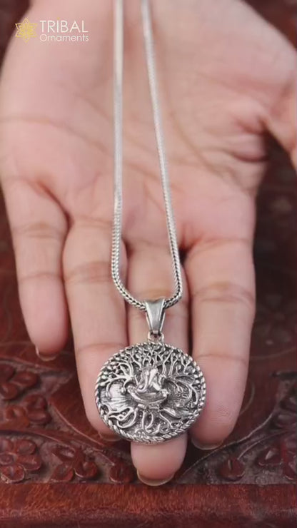 925 sterling silver handmade gorgeous Idol lord Ganesha stylish pendant, exclusive, customized pendant unisex gifts tribal jewelry nsp450