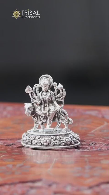 925 Sterling silver Goddess durga/bhawani maa, Pooja Articles statue, handcrafted decorative statue sculpture amazing gifting Art593