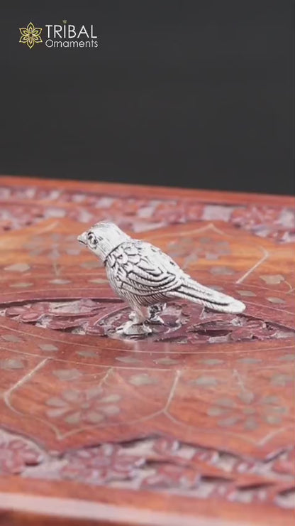 925 sterling silver parrot statue, sculpture home art, figurine art848
