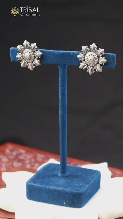 925 sterling silver flower design stylish stud earring s1375