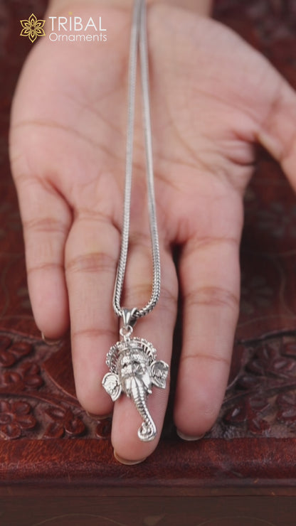 925 pure silver Ganesha FACE pendant best gifting for unisex jewelry NSP730