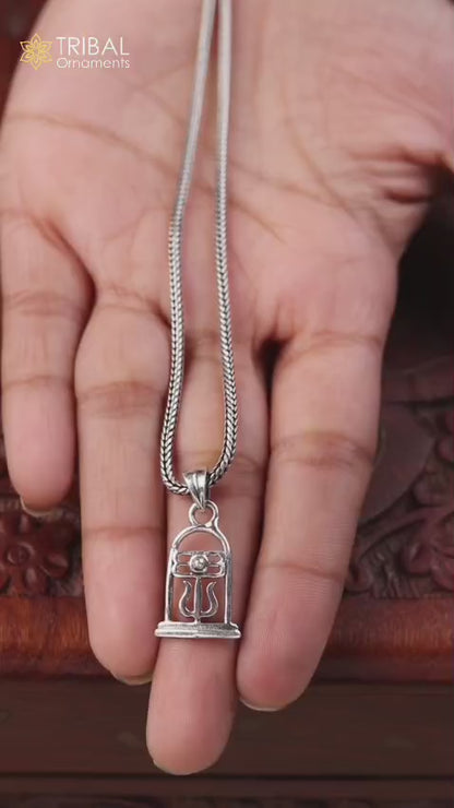 925 sterling silver idol Lord Shiva lingam pendant, unisex customized jewelry ssp856