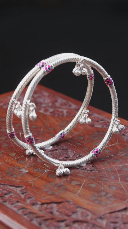 925 sterling silver stylish vintage design customized jingling foot ankle bracelet kada jewelry nsfk163