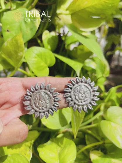925 sterling silver lord Ganesha stud earring s1374