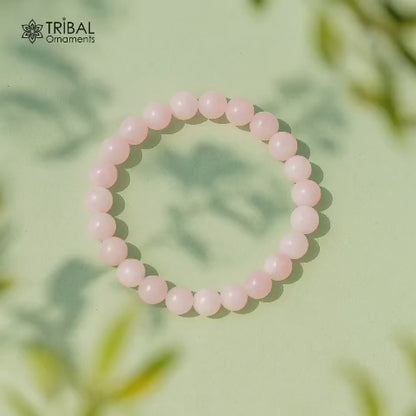 6 MM crystal natural stone beaded handmade bracelet, customized unisex Jewelry, stnbr124