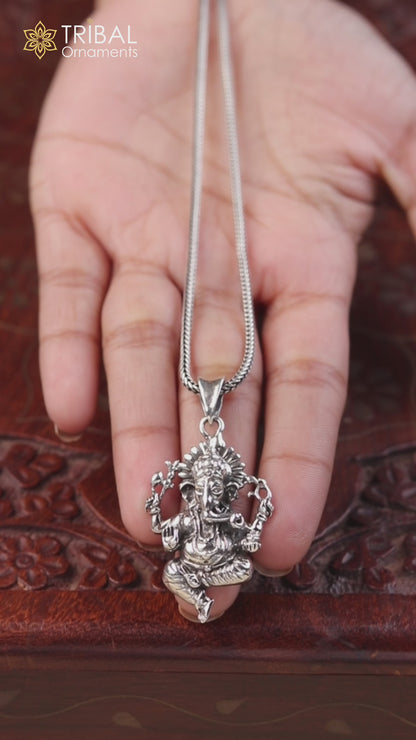 925 sterling silver lord Ganesha stylish pendant customized unisex jewelry ssp955