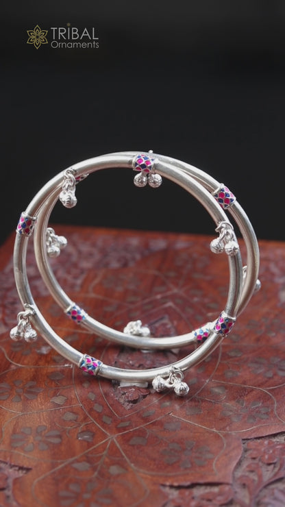 925 sterling silver stylish vintage design customized jingling foot ankle bracelet kada jewelry nsfk162