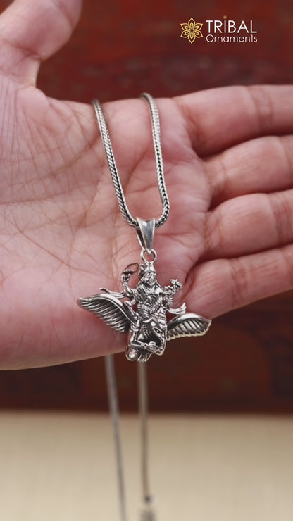925 sterling silver Lord Vishnu with Garuda pendant unisex customized jewelry ssp0516