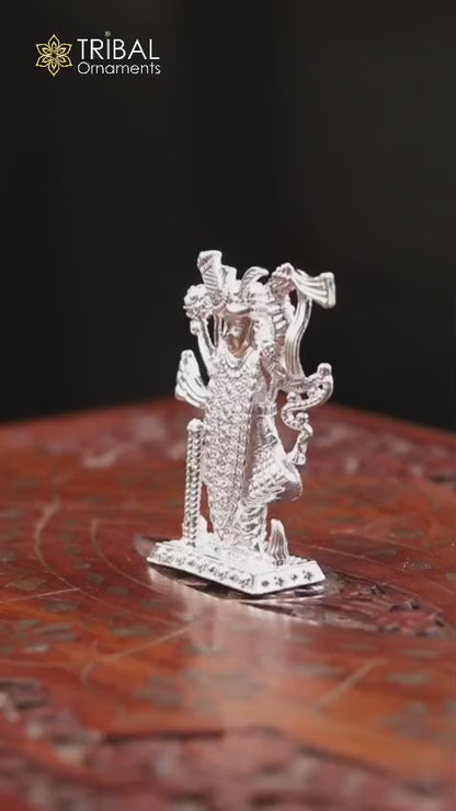 925 Sterling silver handmade design Indian Idols Lord krishna  Govardhan statue figurine, puja articles decorative gift diwali puja art640