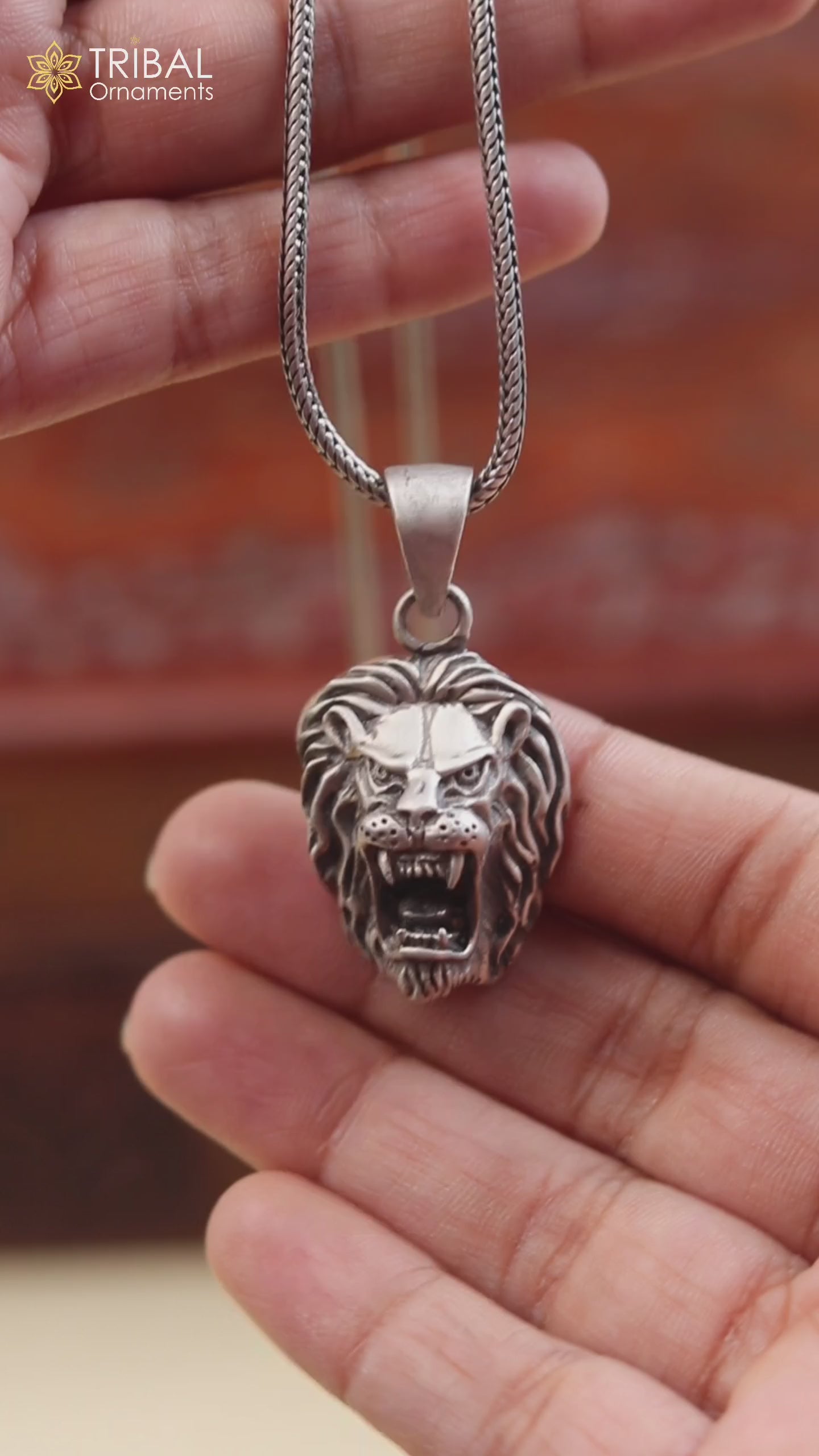 アクセサリー KING BABY silver925 Lion Head necklace 925 sterling silver lion king Pendant with chain | TRIBAL ORNAMENTS