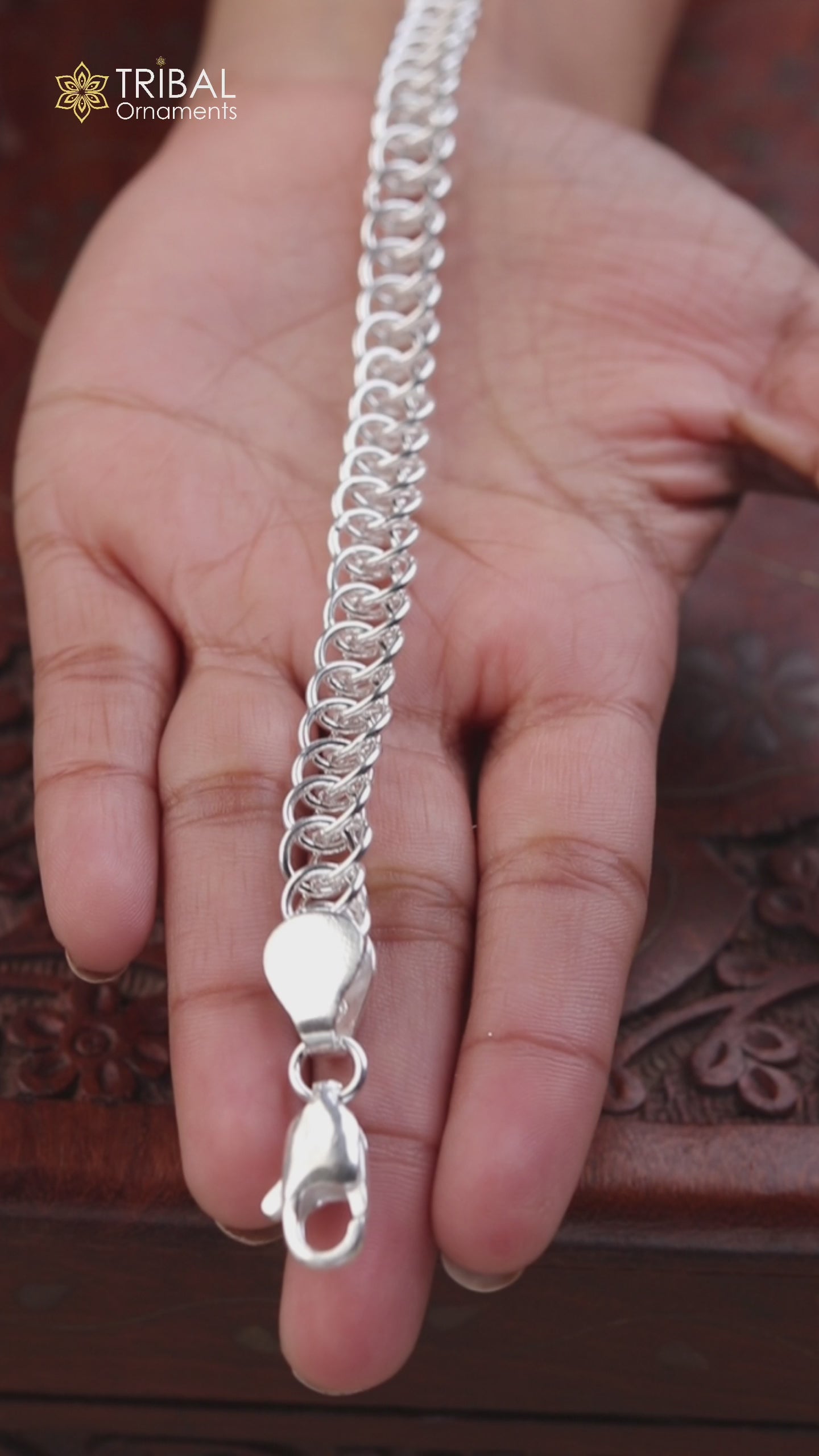 TRIBAL CHAIN BRACELET-SILVER950-ブレスレット 8.5