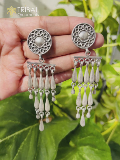 925 Sterling silver customized Floral stud stylish earring, fabulous drop dangle jewelry s1243