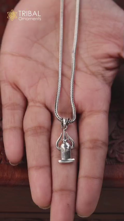 925 sterling silver Lord Shiva lingam pendant unisex customized jewelry ssp860