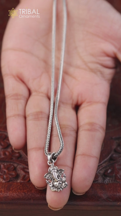 925 sterling silver Lord Ganesha pendant unisex personalized jewelry ssp1637