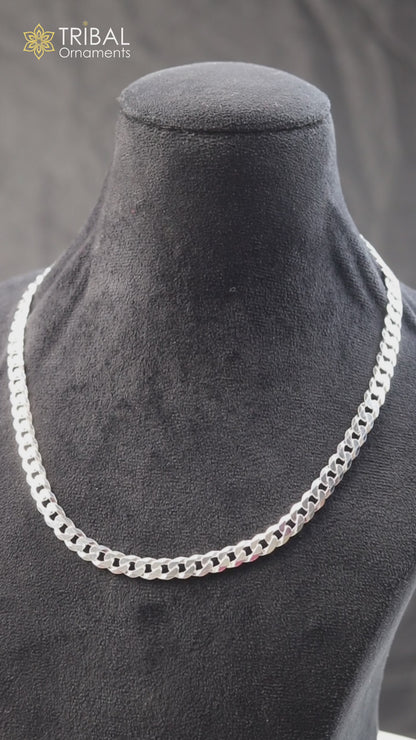 925 sterling silver cuban link design solid heavy necklace chain for men's jewelry ch633