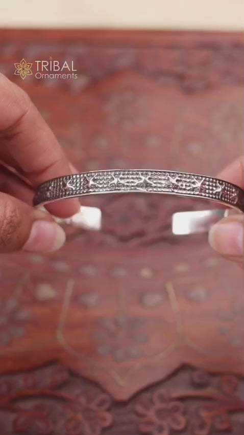 925 sterling silver open face cuff bangle bracelet gifting