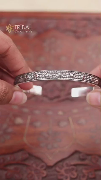 925 sterling silver open face cuff bangle bracelet gifting adjustable jewelry nsk377
