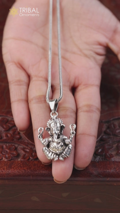 925 sterling silver Lord Ganesha pendant unisex personalized jewelry ssp1416