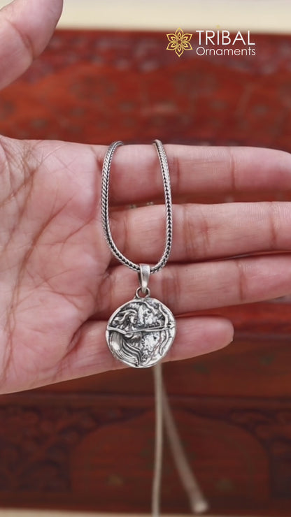 925 Sterling silver handmade  unique design Artemis charm pendant nsp874